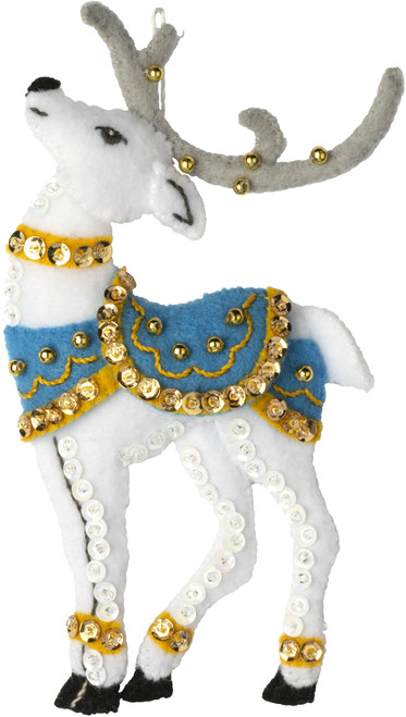 Bucilla Felt Ornaments Applique Kit Set Of 6-Festive Reindeer - 89299E Bucilla Felt Ornaments Applique Kit Set Of 6-Festive Reindeer - 89299E
