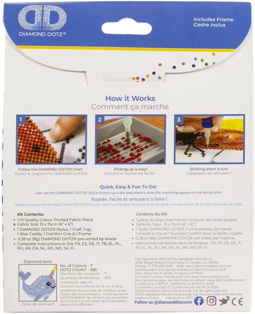 Diamond Dotz Diamond Art Kit with Frame 3"X3"-Magic Narwahl - DD1029F Diamond Dotz Diamond Art Kit with Frame 3"X3"-Magic Narwahl - DD1029F