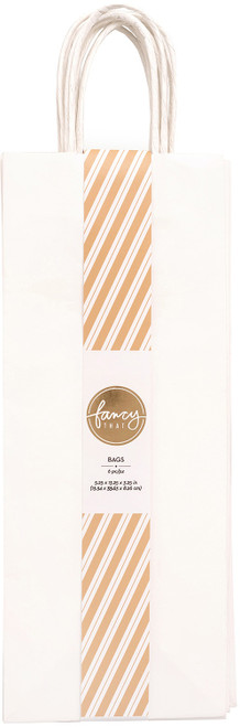 American Crafts Fancy That Wine Gift Bags 5.25"X13.25" 6/Pkg-White - 34007190 - 718813435833