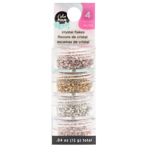 American Crafts Color Pour Mix-Ins 4/Pkg-Crystal Flakes - Naturals - 34001016 - 718813529136