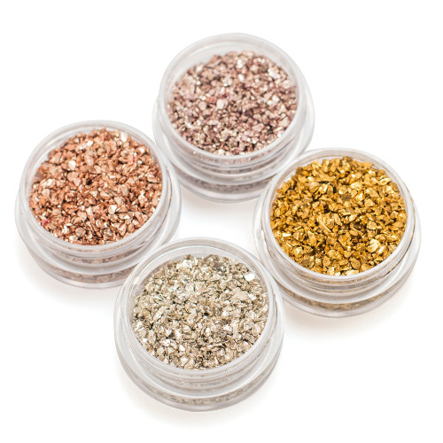 American Crafts Color Pour Mix-Ins 4/Pkg-Crystal Flakes - Naturals - 34001016