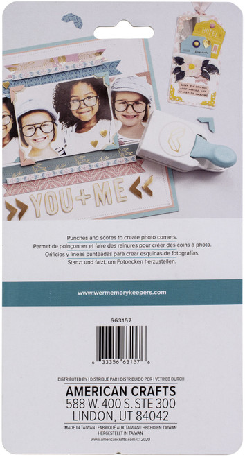 We R Embossing Punch-1" Photo Corners - WR663157 We R Embossing Punch-1" Photo Corners - WR663157