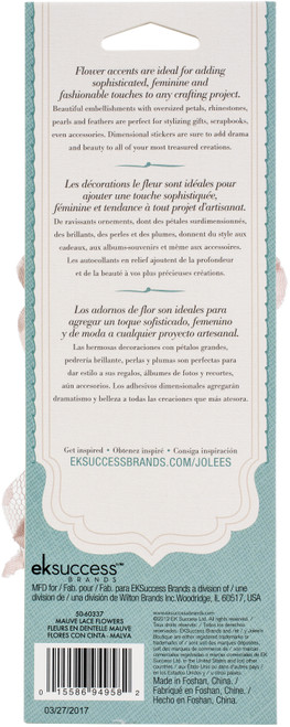 Jolee's Boutique Dimensional Stickers-Mauve Lace Flower - E5060337 Jolee's Boutique Dimensional Stickers-Mauve Lace Flower - E5060337