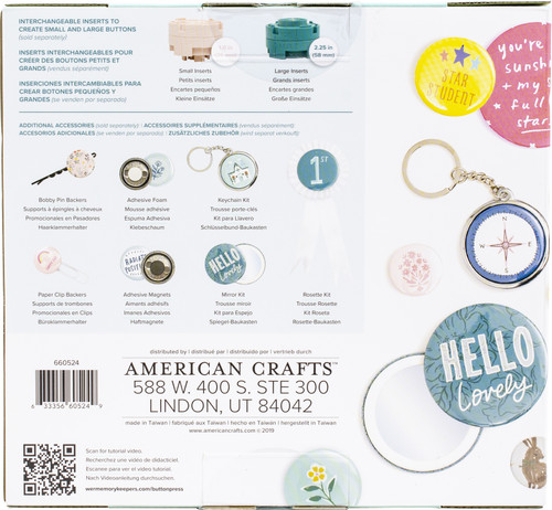 We R Memory Keepers Button Press Kit-20 Pieces - WR660524