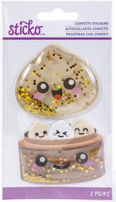 Sticko Confetti Stickers-Dumpling, 2/Pkg - STICS-99095 - 015586990959