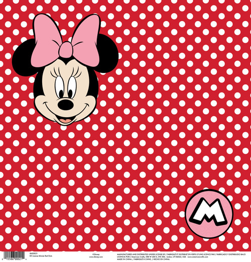 25 Pack - EK Disney Single-Sided Cardstock 12"X12"-Minnie Red Dots - DIS12-021 - 015586000214