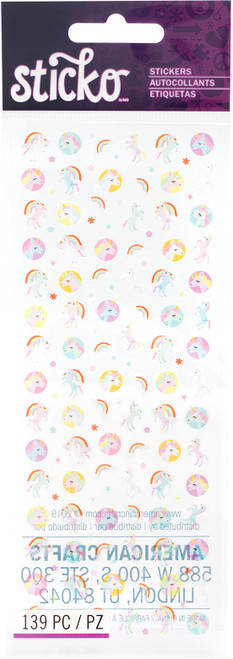 6 Pack - Sticko Tiny Stickers-Unicorn - 86TS-72