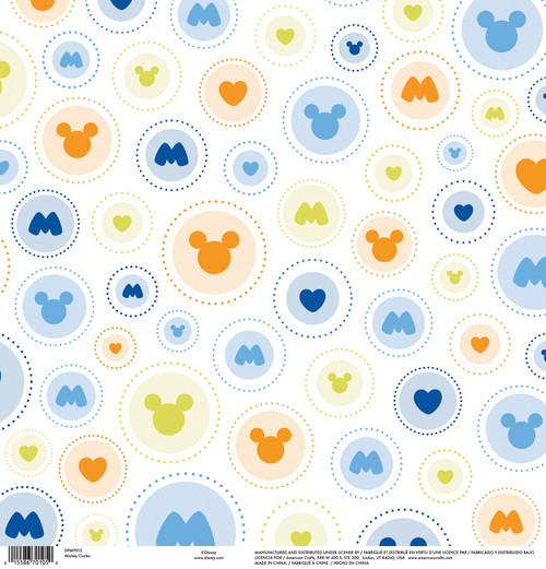 25 Pack - EK Disney Single-Sided Specialty Cardstock 12"X12"-Mickey Circles, Gloss - DISSP12-MP012 - 015586701050