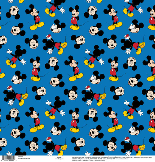 25 Pack - EK Disney Single-Sided Cardstock 12"X12"-Mickey Blue - DIS12-002 - 015586000023