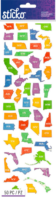 Sticko Stickers-Fifty States - 5201314