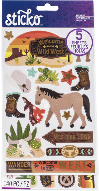 Sticko Themed Flip Pack Stickers 140/Pkg-Western - 52-60172 - 015586984101