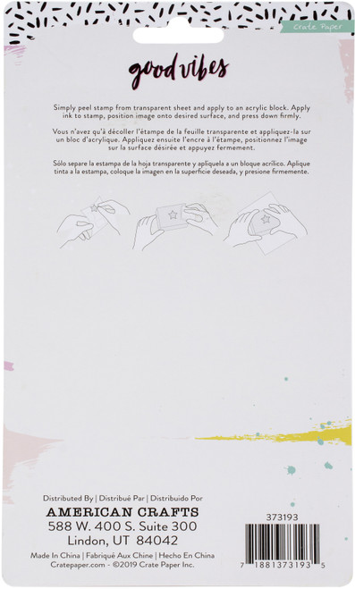 Crate Paper Acrylic Clear Stamps 9/Pkg-Good Vibes - CP373193