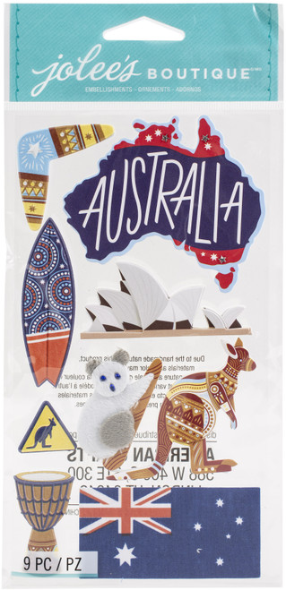 Jolee's Boutique Themed Embellishments 9/Pkg-Australia - E8601538 - 015586015386