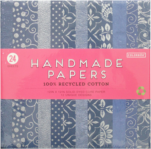 Colorbok Handmade Cardstock Pad 12"X12" 24/Pkg-Blue - 74613 - 765468746135