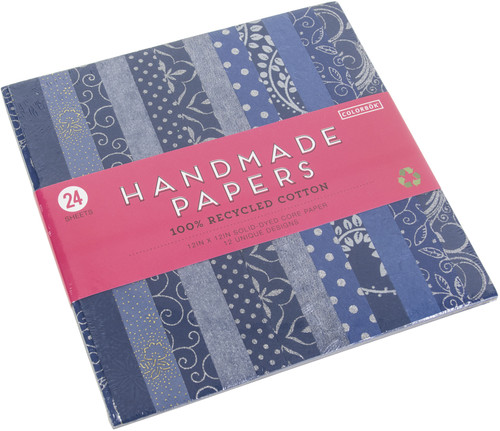 Colorbok Handmade Cardstock Pad 12"X12" 24/Pkg-Blue - 74613