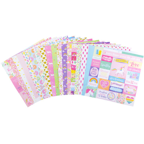 DCWV Cardstock Stack 12"X12" 36/Pkg-Unicorn And Rainbow St - PS00634 - 611356322144