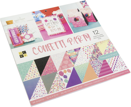 DCWV Cardstock Stack 12"X12" 36/Pkg-Confetti - PS00635