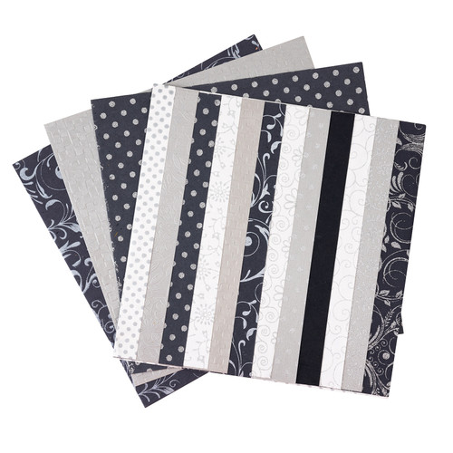 Colorbok Handmade Paper Pad 12"X12" 24/Pkg-Black & White - 74616
