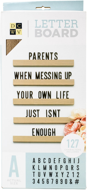 DCWV Letterboard 16"X1.5" With 2" Letters-Ledge 5/Pkg - LB623685 - 633356236856