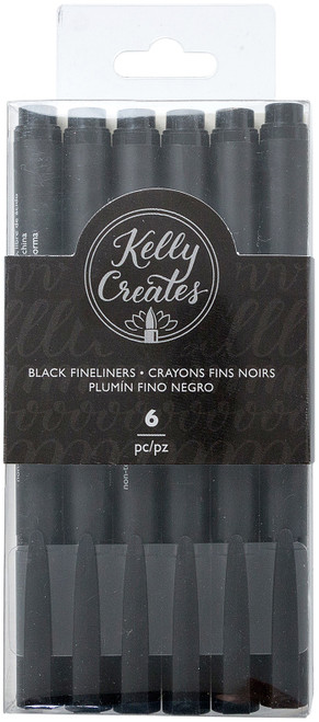 Kelly Creates Fineliners Pens 6/Pkg-Black - 343554 - 718813435543