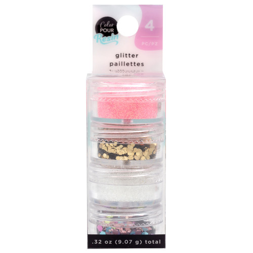 American Crafts Color Pour Resin Mix-Ins-Warm - White, Pink, Gold & Light Pink - 356716 - 718813567169