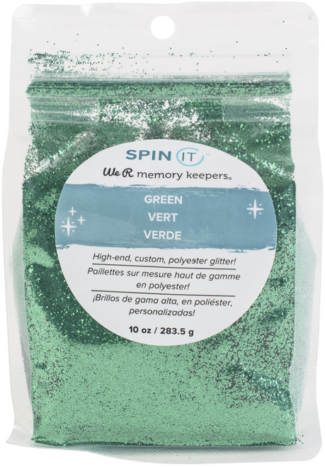 We R Memory Keepers Spin It Extra Fine Glitter 10oz-Green - WREXFGL-165 - 633356611165