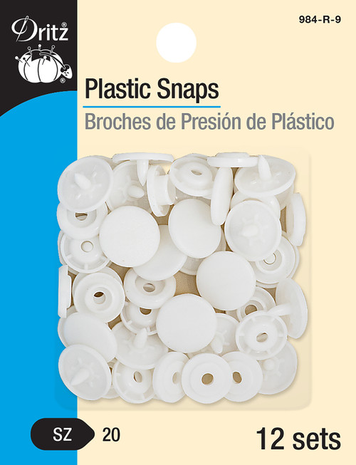 3 Pack - Dritz Plastic Snaps Size 20 12/Pkg-Round, White Matte Finish - 984-R9 - 072879294590
