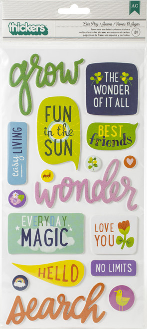 Shimelle Never Grow Up Thickers Stickers 31/Pkg-Let's Go Phrase/Puffy - SH356180 - 718813561808