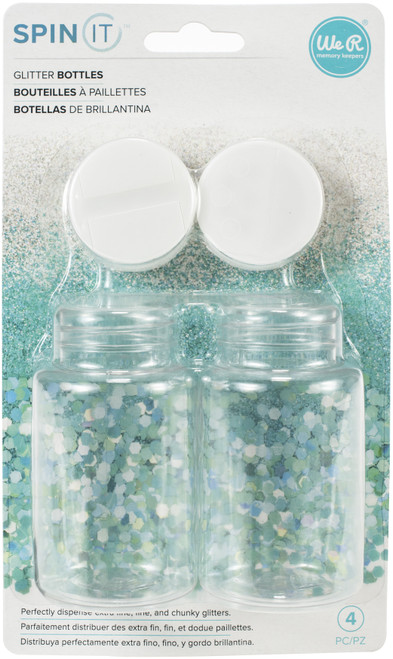 3 Pack - We R Spin It Glitter Bottles 2/Pkg-Empty - WR660587 - 633356605874