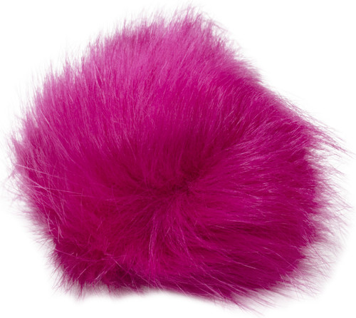 3 Pack - Pepperell Braiding Faux Fur Pom With Loop-Azalea - FFPALL-150 3 Pack - Pepperell Braiding Faux Fur Pom With Loop-Azalea - FFPALL-150