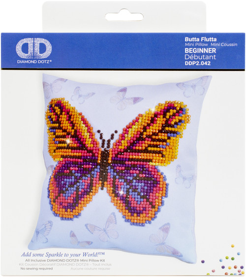 Diamond Dotz Diamond Art Mini Pillow Kit 7"X7"-Butta Flutta - DDP2042 - 4895225913060 Diamond Dotz Diamond Art Mini Pillow Kit 7"X7"-Butta Flutta - DDP2042 - 4895225913060