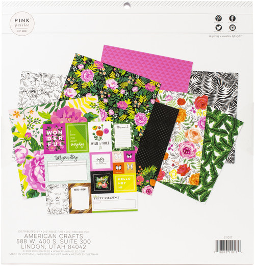 Pink Paislee Single-Sided Paper Pad 12"X12" 48/Pkg-5th & Monaco - PP311017