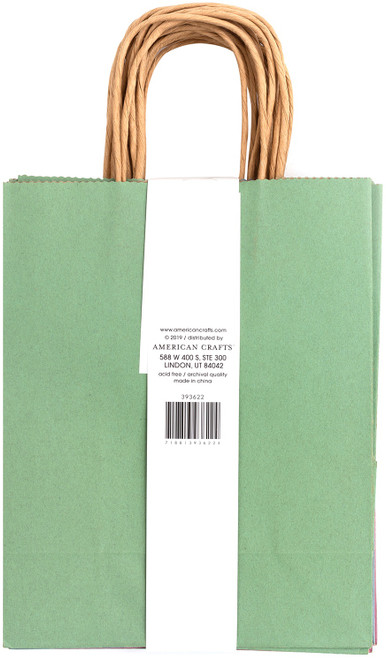 American Crafts Fancy That Kraft Bags 8"X10.25" 13 Pack-Pastel Tones-Pink,Purple,Blue,Green - ACGIFTBG-93622