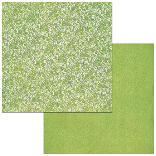 25 Pack - BoBunny Double Dot Lace Double-Sided Cardstock 12"X12"-Avocado - DOTLACE-10541 - 665573105417