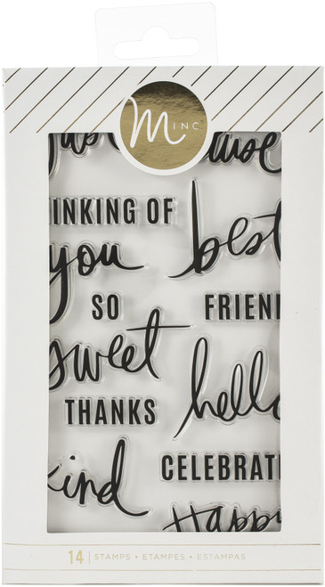 Heidi Swapp Minc Clear Stamps 14/Pkg-Sentiments - HS314625 - 718813146258