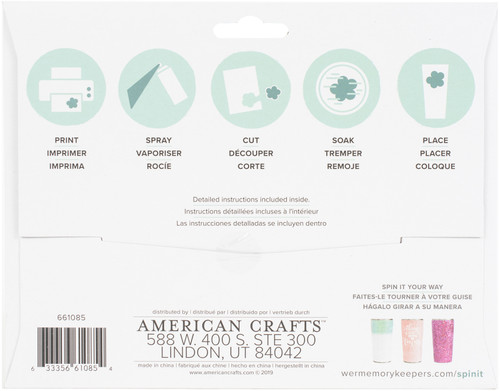 We R Spin It Water Slide Paper 8.5"X5.5"-Clear - WR661085 We R Spin It Water Slide Paper 8.5"X5.5"-Clear - WR661085