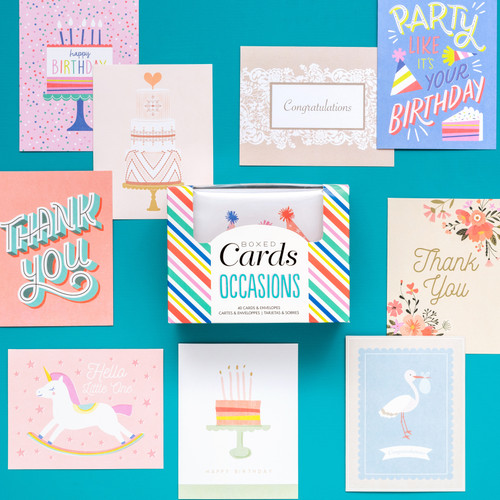 Boxed Cards - A2 (4.375"X5.75") 40 Cards & Envelopes-American Crafts - All Occasion - 356509