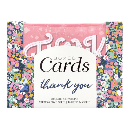 American Crafts Cards W/Envelopes 4.25"X5.5" 40/Box-Blank - Thank You - 356510 - 718813565103