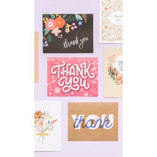Boxed Cards - A2 (4.375"X5.75") 40 Cards & Envelopes-American Crafts - Thank You - 356510 Boxed Cards - A2 (4.375"X5.75") 40 Cards & Envelopes-American Crafts - Thank You - 356510