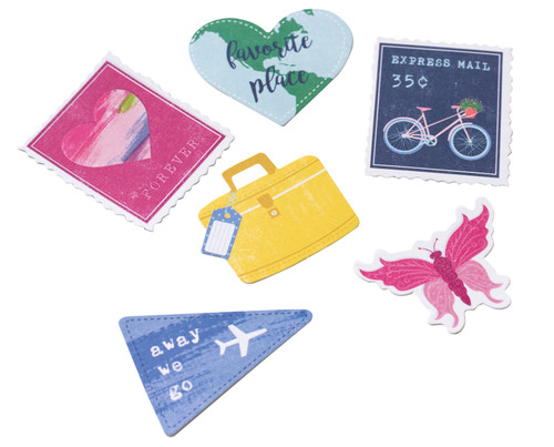 Paige Evans Horizon Ephemera Cardstock Die-Cuts 40/Pkg-W/Clear Varnish Accents - 310783