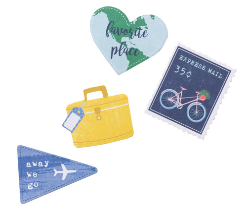 Paige Evans Horizon Ephemera Cardstock Die-Cuts 40/Pkg-W/Clear Varnish Accents - 310783