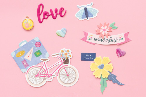 Paige Evans Horizon Ephemera Cardstock Die-Cuts 40/Pkg-W/Clear Varnish Accents - 310783