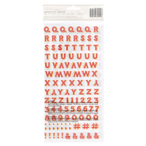 Pebbles Big Top Dreams Thickers Stickers 5.5"X11" 212/Pkg-Alpha/Puffy - 734112