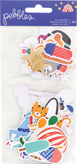 Big Top Dreams Ephemera Cardstock Die-Cuts 40/Pkg-Icons W/Gold Foil Accents - 734116 - 646247341164