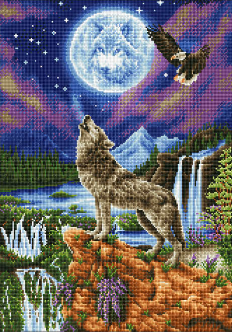 Diamond Dotz Diamond Art Kit 18.5"X26.4"-Mystic Wolf - DD12028