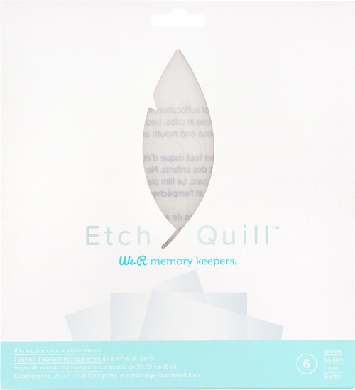 We R Etch Quill Plastic Sheets 8"X8" 6/Pkg- - WR661151 - 633356611516