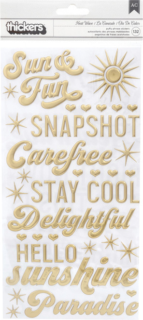 Dear Lizzy Here & Now Thickers Stickers 132/Pkg-Heat Wave Phrase & Icons/Puffy - DL356655 - 718813566551