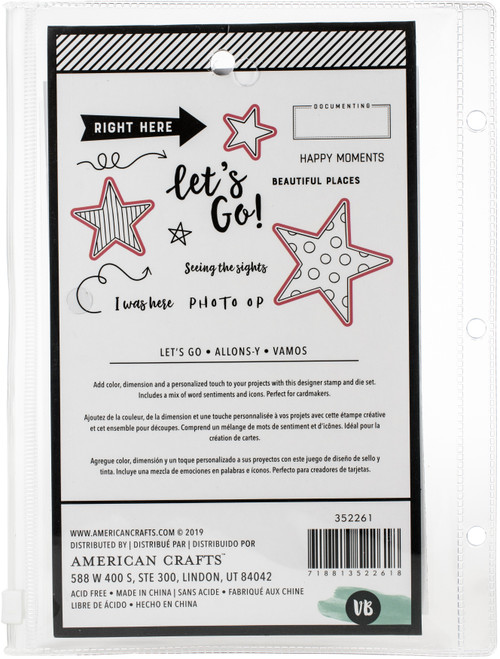 Vicki Boutin Mixed Media Stamps & Dies-Let's Go W/Magnetic Sheet & Pouch - VB352261