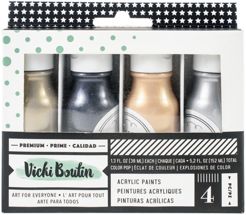 Vicki Boutin Mixed Media Color Pop Acrylic Paint 1.7oz 4/Pkg-Metallics - VB355343 - 718813553438