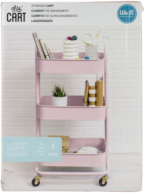 We R A La Cart Storage Cart With Handles-Pink - WR661304 - 633356613046